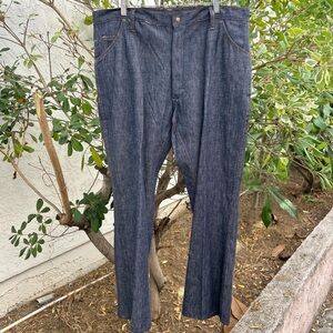 Vintage 1990s Tram Denim Trousers 38x30 High Waisted Straight Leg (12” Rise)